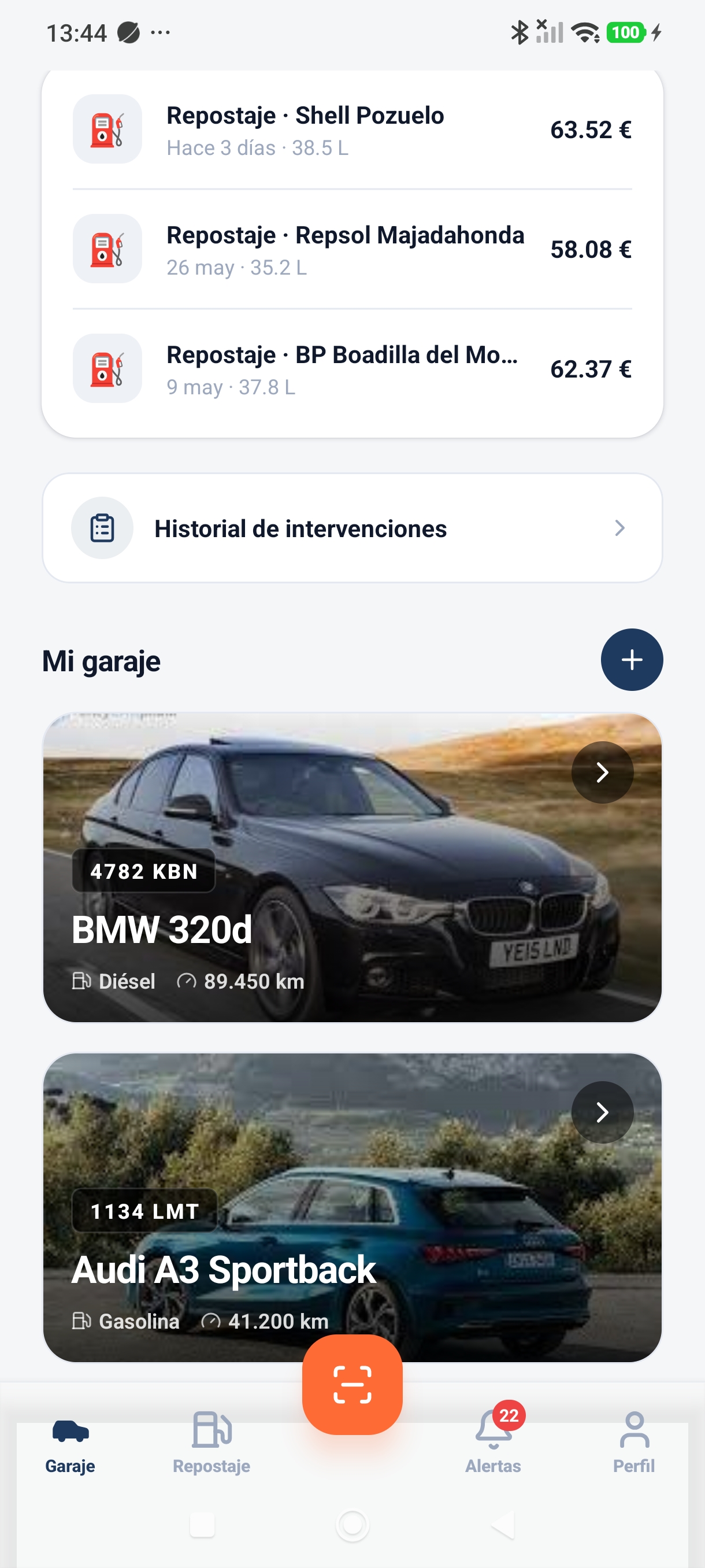 My garage · BMW and Audi with photos